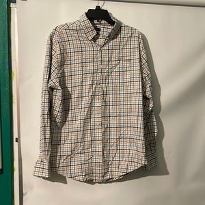 Croft & Barrow long sleeves bottom down shirt M White, Brown & blue